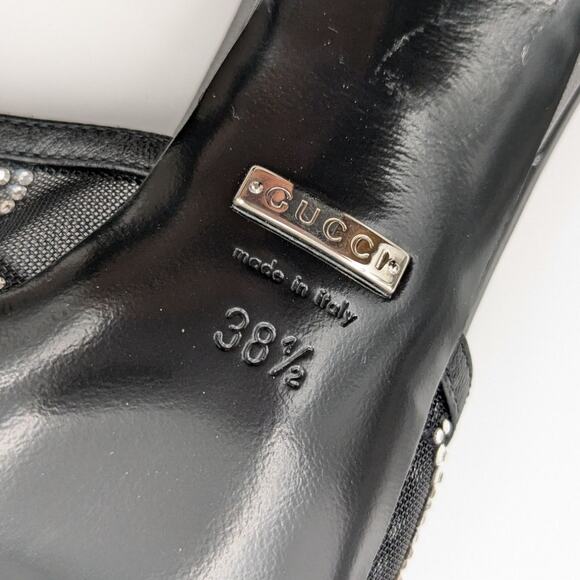 Gucci Demi Rhinestone Mesh Mule Sandals Nero Women's size US8.5 EU38.5 - Picture 8 of 16